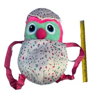 Hatchimals Penguala Egg-citing Plush Fleece Sparkles Pink White Green Backpack